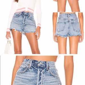 New with tags.  Agolde Jaden high rise cutoff shorts in Surreal. SZ 25